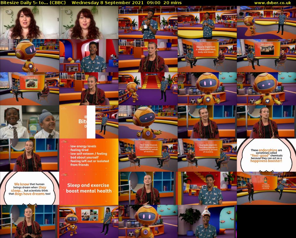 Bitesize Daily 5- to... (CBBC) Wednesday 8 September 2021 09:00 - 09:20