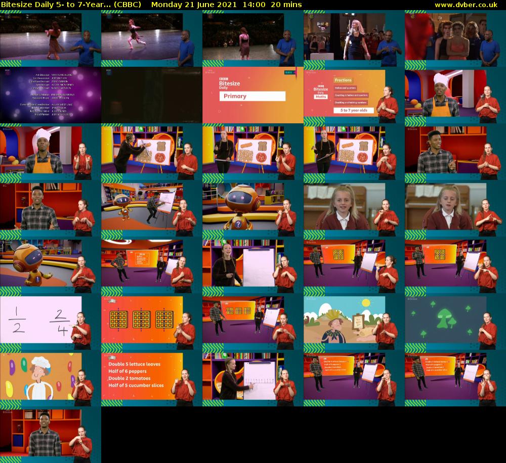 Bitesize Daily 5- to 7-Year... (CBBC) Monday 21 June 2021 14:00 - 14:20
