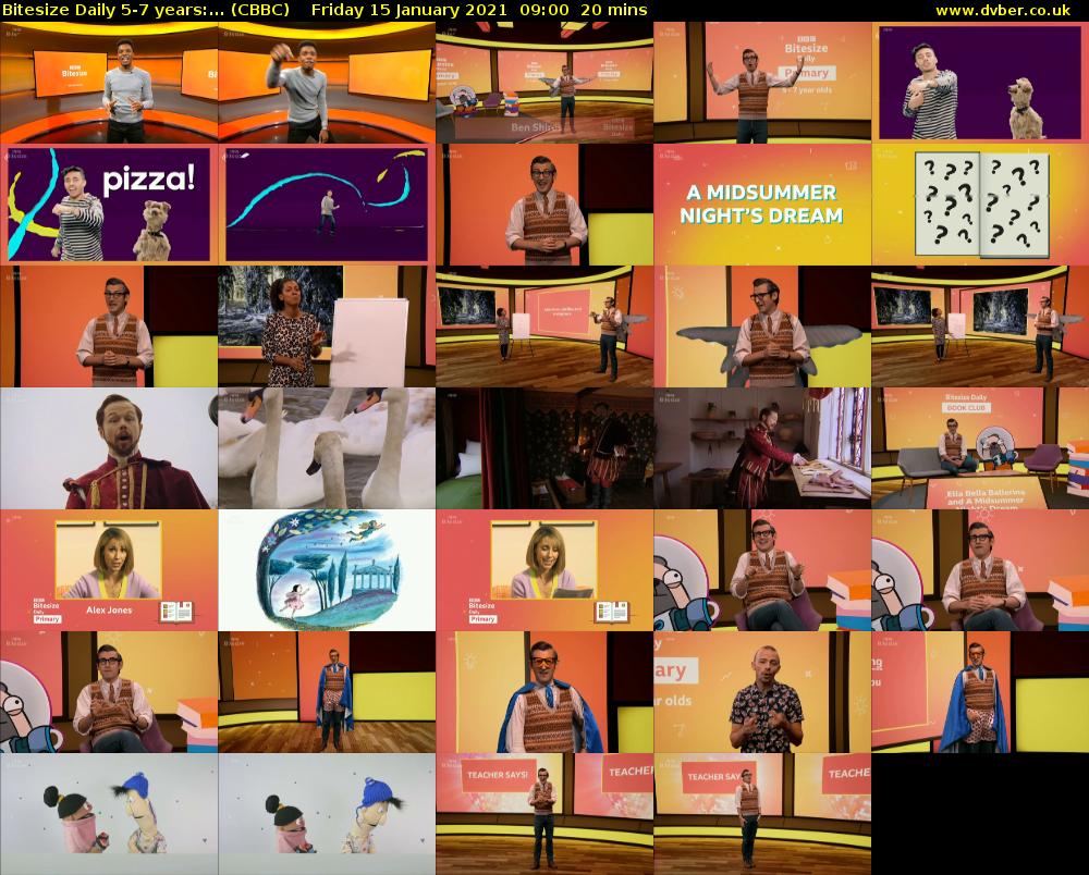 Bitesize Daily 5-7 years:... (CBBC) Friday 15 January 2021 09:00 - 09:20