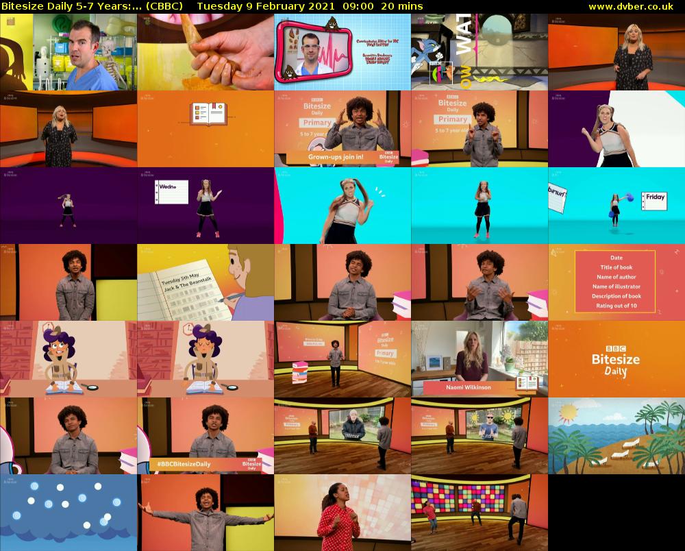 Bitesize Daily 5-7 years:... (CBBC) Tuesday 9 February 2021 09:00 - 09:20