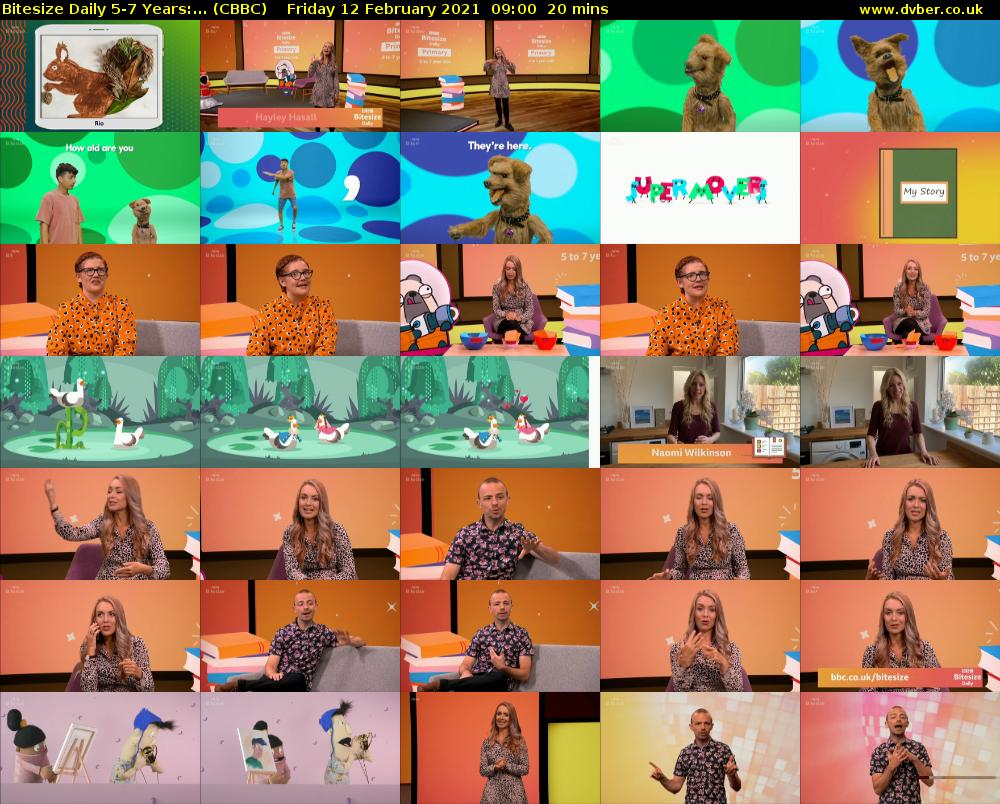 Bitesize Daily 5-7 years:... (CBBC) Friday 12 February 2021 09:00 - 09:20