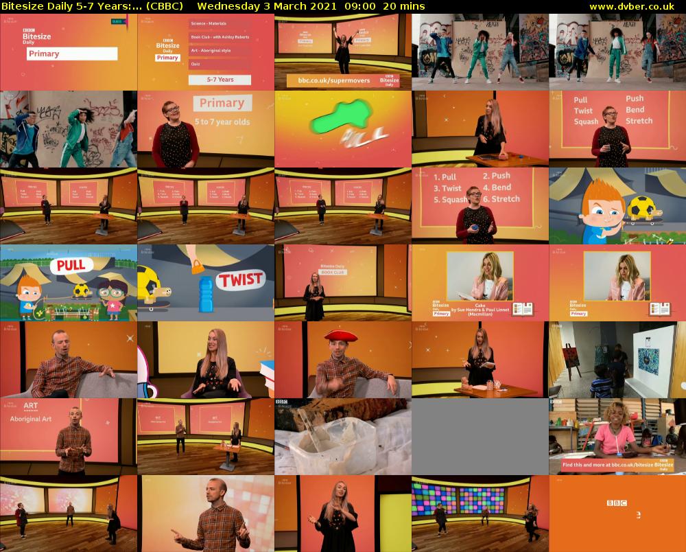 Bitesize Daily 5-7 years:... (CBBC) Wednesday 3 March 2021 09:00 - 09:20