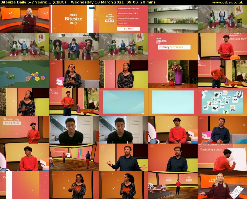 Bitesize Daily 5-7 years:... (CBBC) Wednesday 10 March 2021 09:00 - 09:20