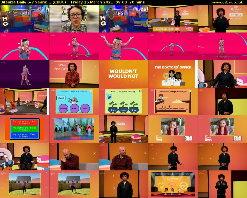 Bitesize Daily 5-7 years:... (CBBC) Friday 26 March 2021 09:00 - 09:20
