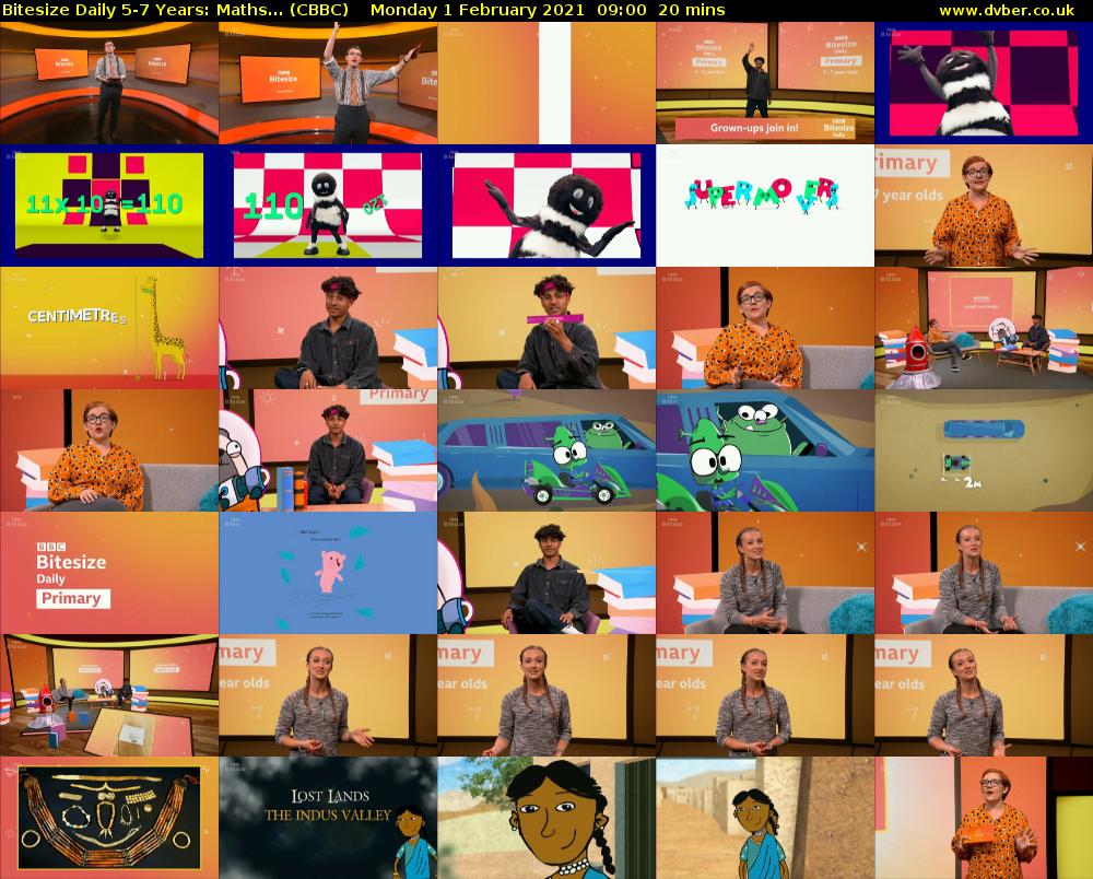 Bitesize Daily 5-7 years: Maths... (CBBC) Monday 1 February 2021 09:00 - 09:20