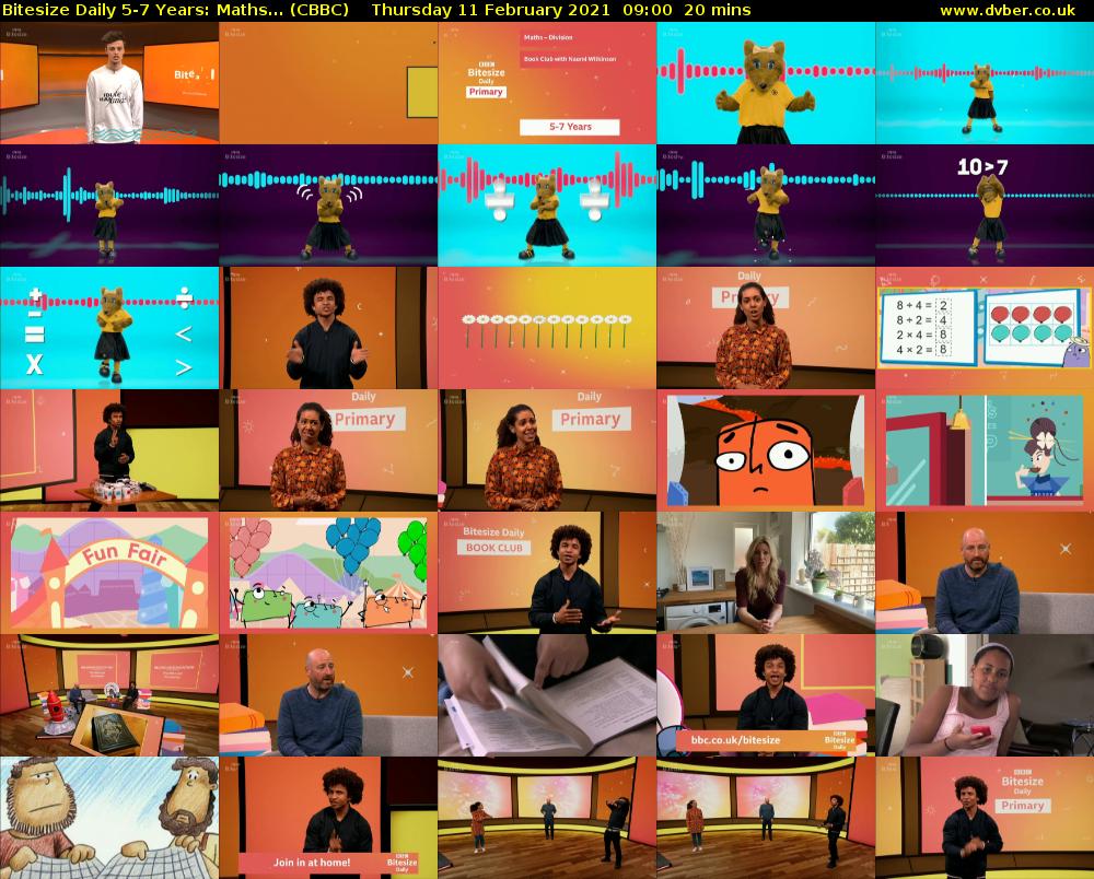 Bitesize Daily 5-7 years: Maths... (CBBC) Thursday 11 February 2021 09:00 - 09:20