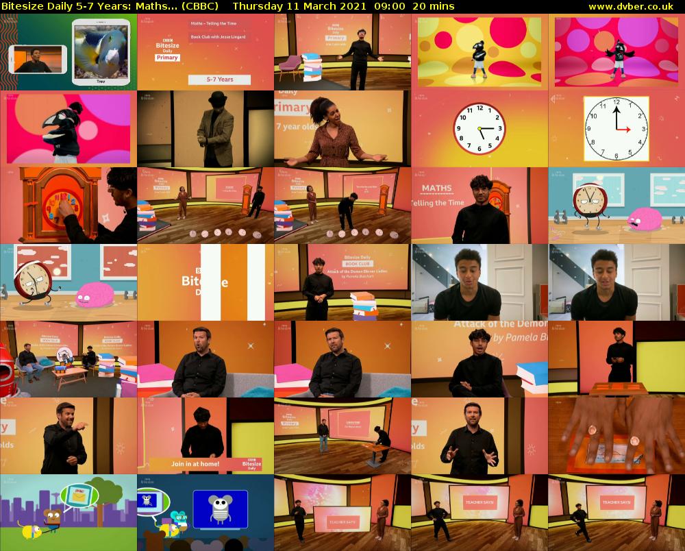 Bitesize Daily 5-7 years: Maths... (CBBC) Thursday 11 March 2021 09:00 - 09:20