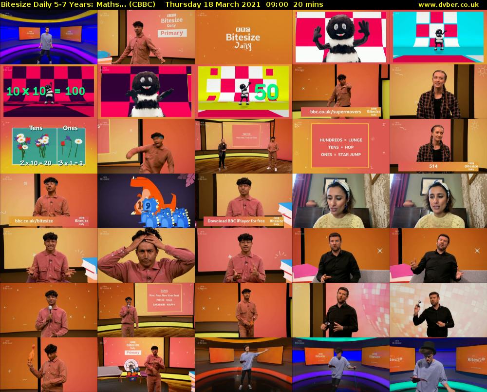 Bitesize Daily 5-7 years: Maths... (CBBC) Thursday 18 March 2021 09:00 - 09:20