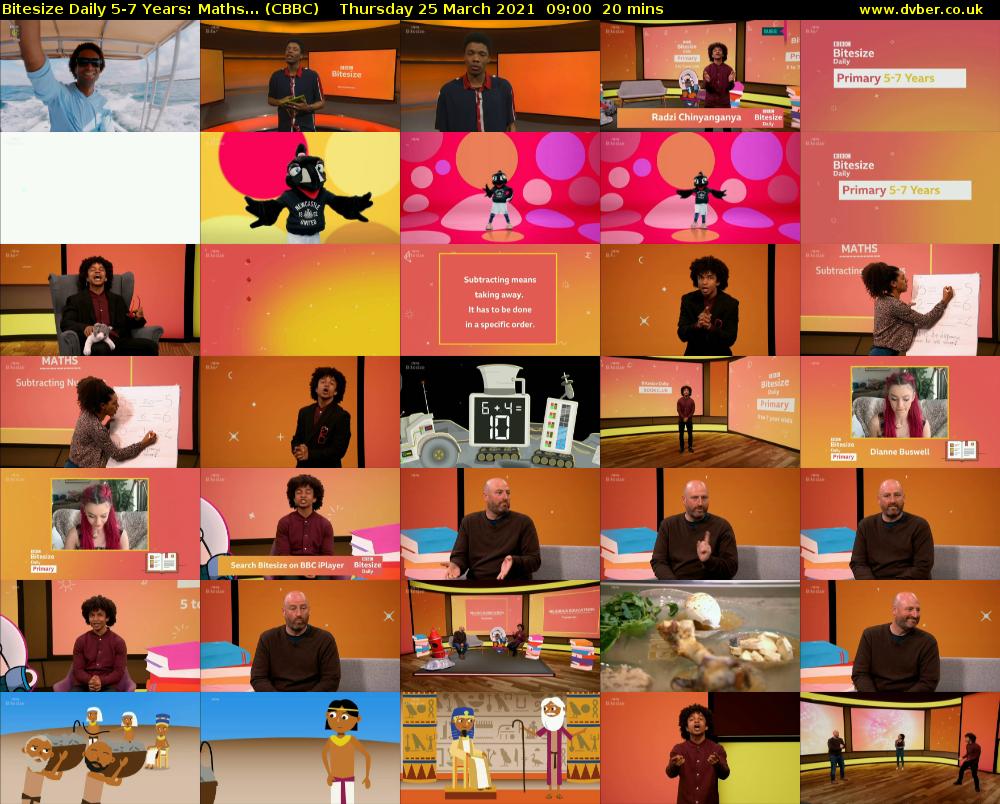 Bitesize Daily 5-7 years: Maths... (CBBC) Thursday 25 March 2021 09:00 - 09:20