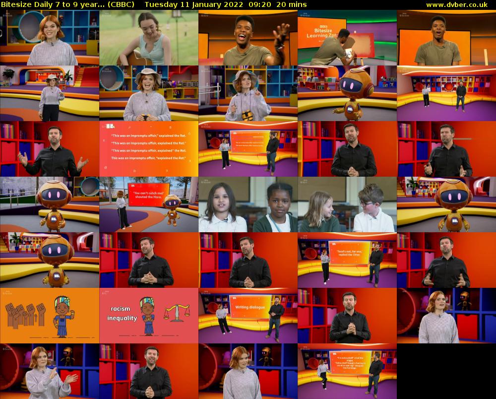 Bitesize Daily 7 to 9 year... (CBBC) Tuesday 11 January 2022 09:20 - 09:40