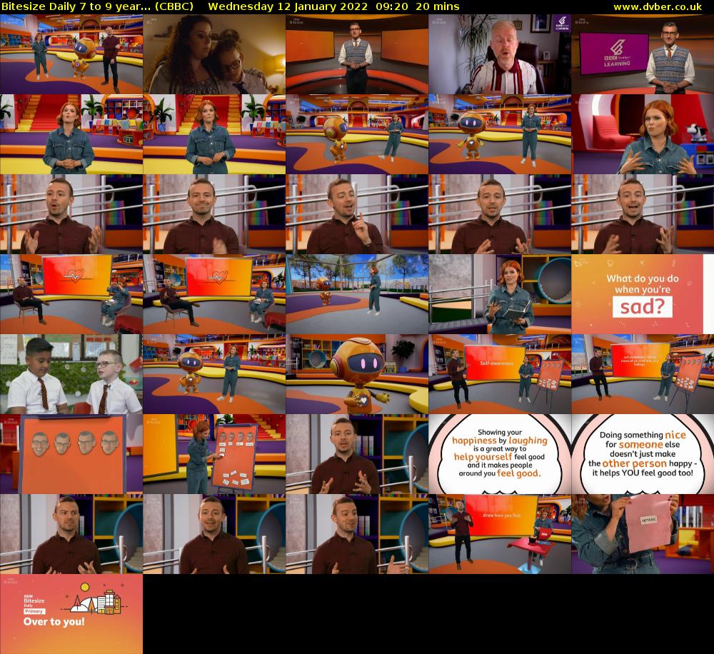 Bitesize Daily 7 to 9 year... (CBBC) Wednesday 12 January 2022 09:20 - 09:40