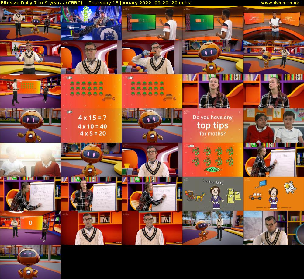 Bitesize Daily 7 to 9 year... (CBBC) Thursday 13 January 2022 09:20 - 09:40