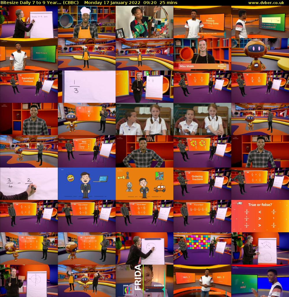 Bitesize Daily 7 to 9 year... (CBBC) Monday 17 January 2022 09:20 - 09:45