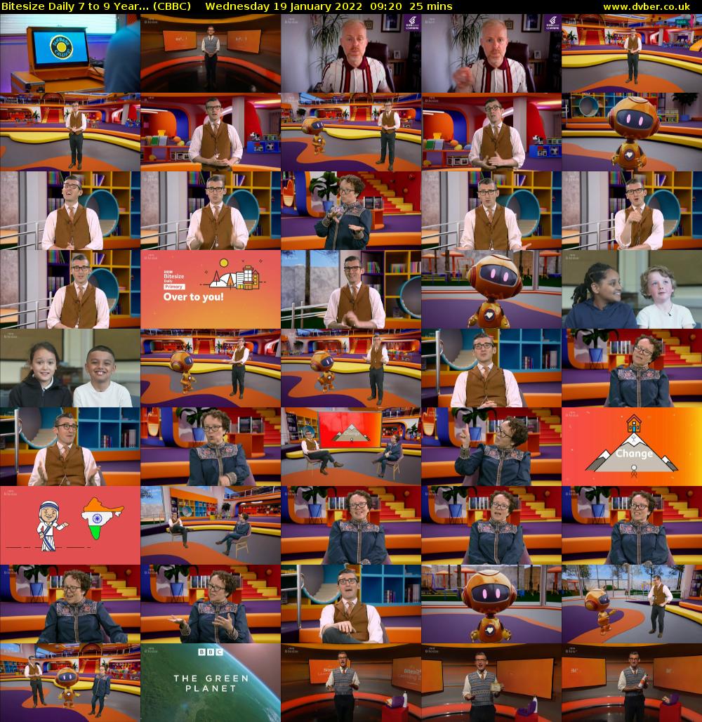 Bitesize Daily 7 to 9 year... (CBBC) Wednesday 19 January 2022 09:20 - 09:45