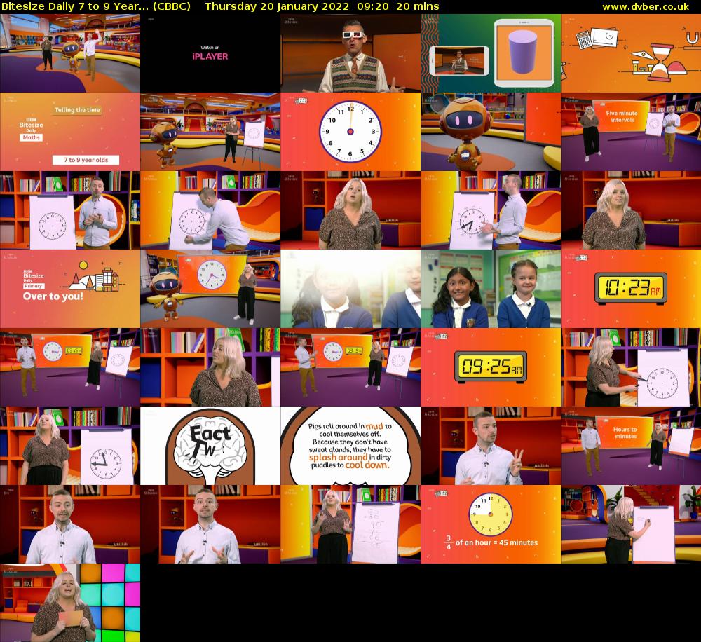 Bitesize Daily 7 to 9 year... (CBBC) Thursday 20 January 2022 09:20 - 09:40