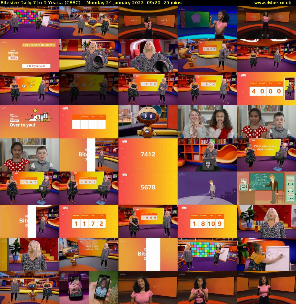Bitesize Daily 7 to 9 year... (CBBC) Monday 24 January 2022 09:20 - 09:45
