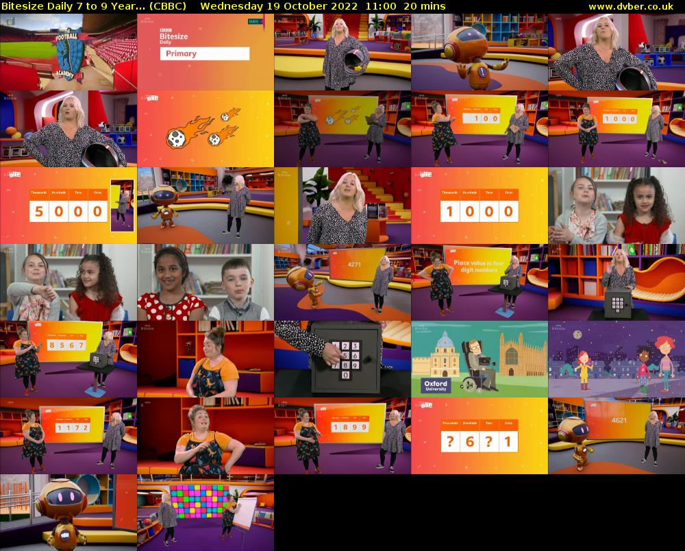 Bitesize Daily 7 to 9 year... (CBBC) Wednesday 19 October 2022 11:00 - 11:20