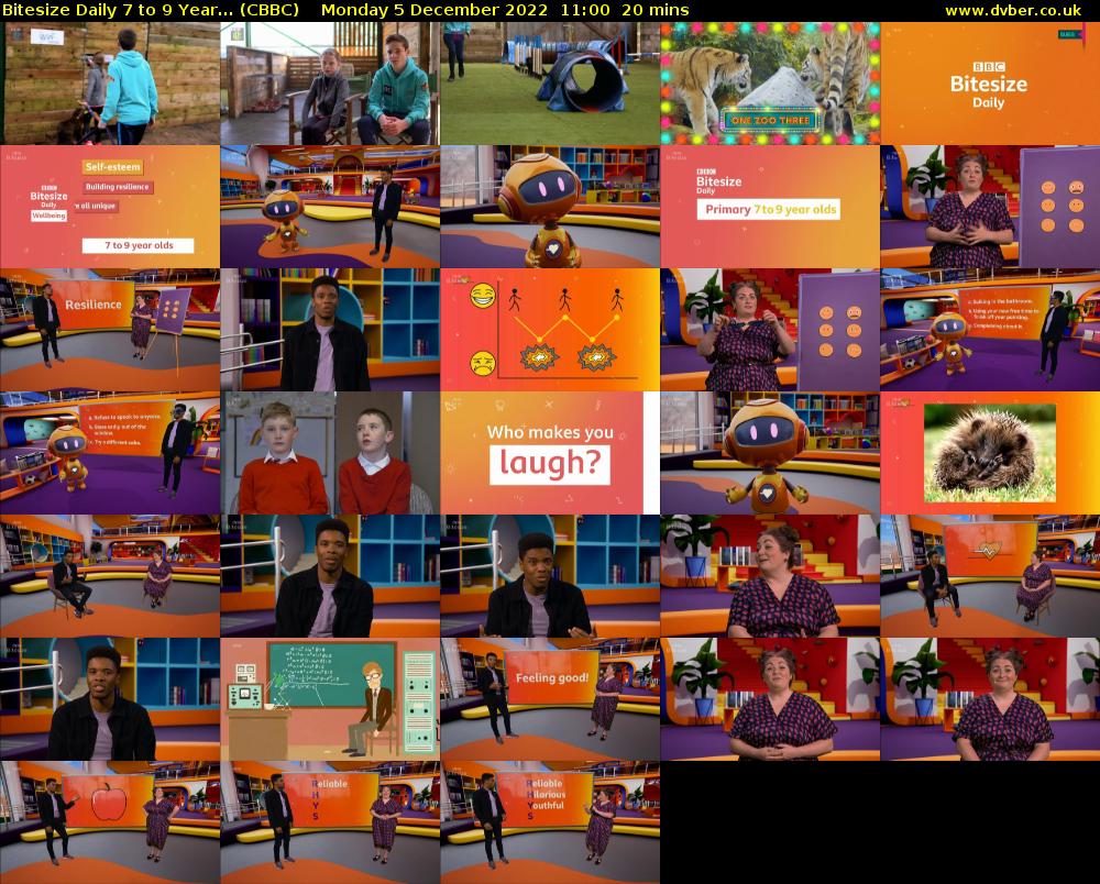 Bitesize Daily 7 to 9 year... (CBBC) Monday 5 December 2022 11:00 - 11:20