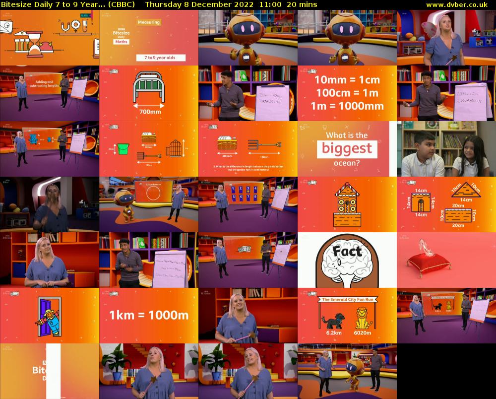 Bitesize Daily 7 to 9 year... (CBBC) Thursday 8 December 2022 11:00 - 11:20