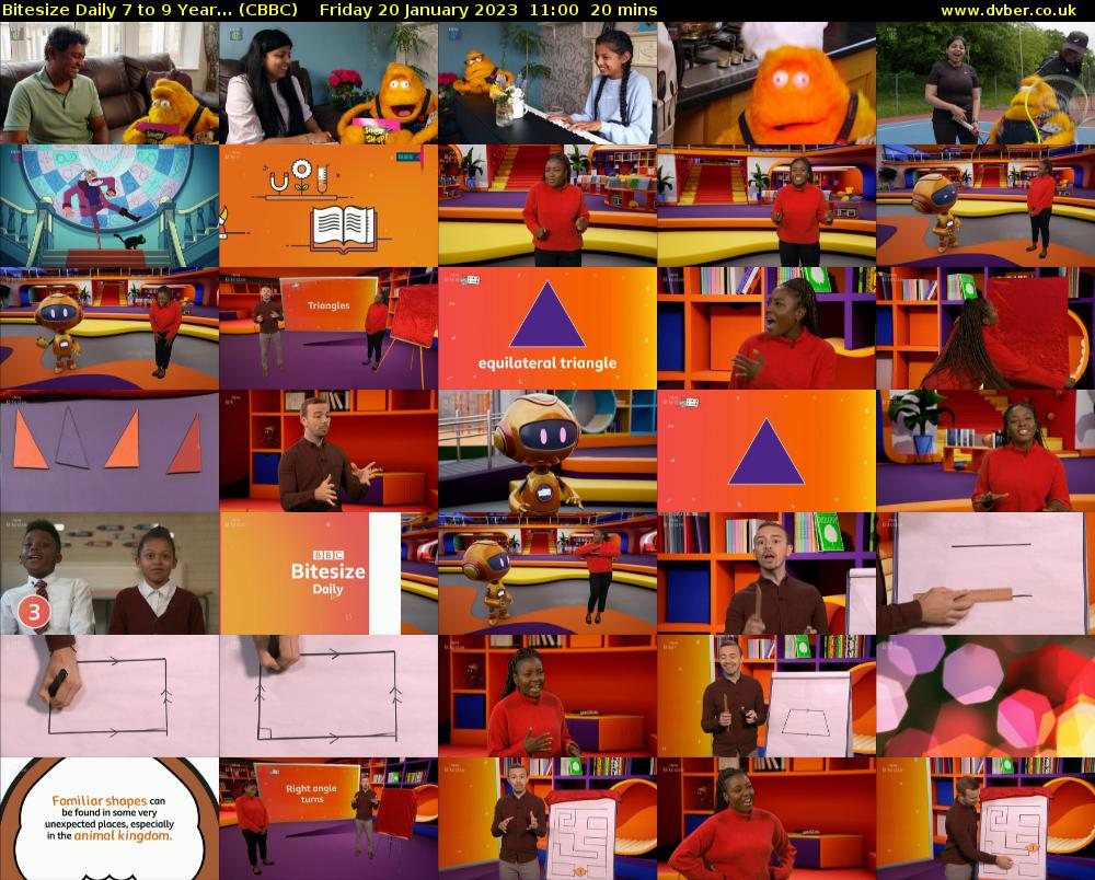 Bitesize Daily 7 to 9 year... (CBBC) Friday 20 January 2023 11:00 - 11:20