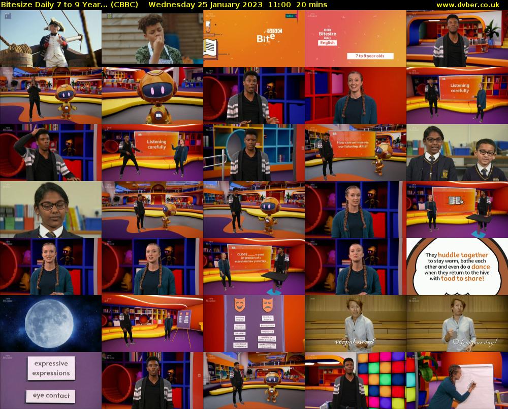 Bitesize Daily 7 to 9 year... (CBBC) Wednesday 25 January 2023 11:00 - 11:20