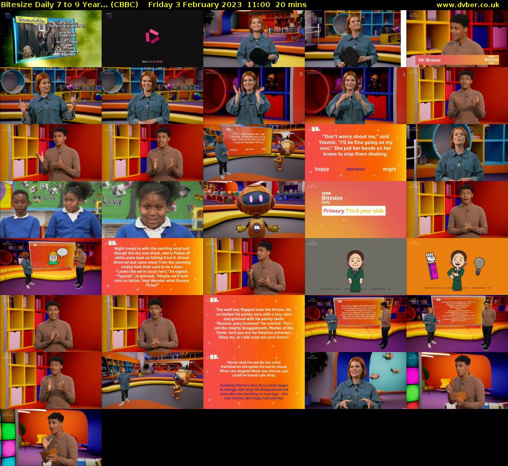Bitesize Daily 7 to 9 year... (CBBC) Friday 3 February 2023 11:00 - 11:20