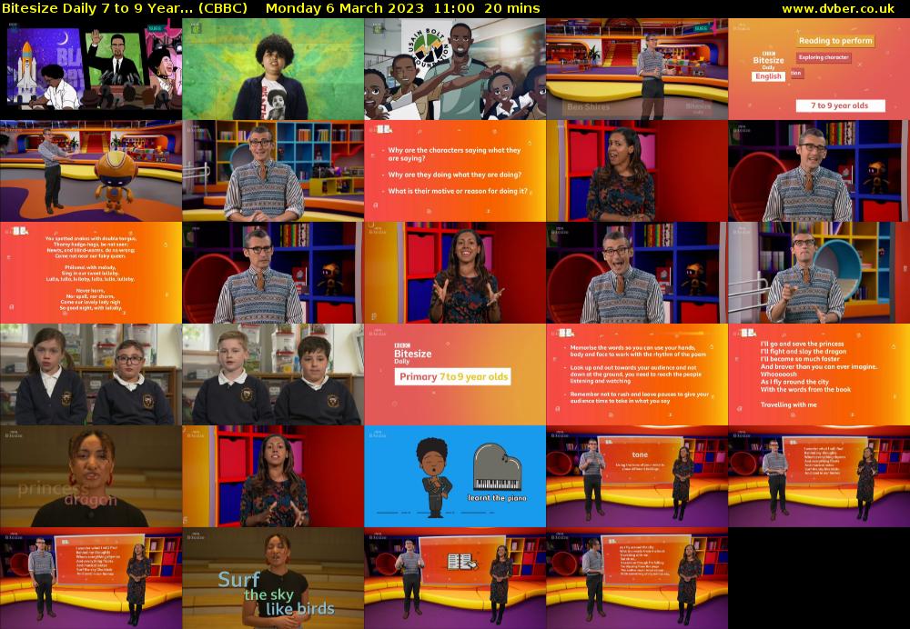Bitesize Daily 7 to 9 year... (CBBC) Monday 6 March 2023 11:00 - 11:20