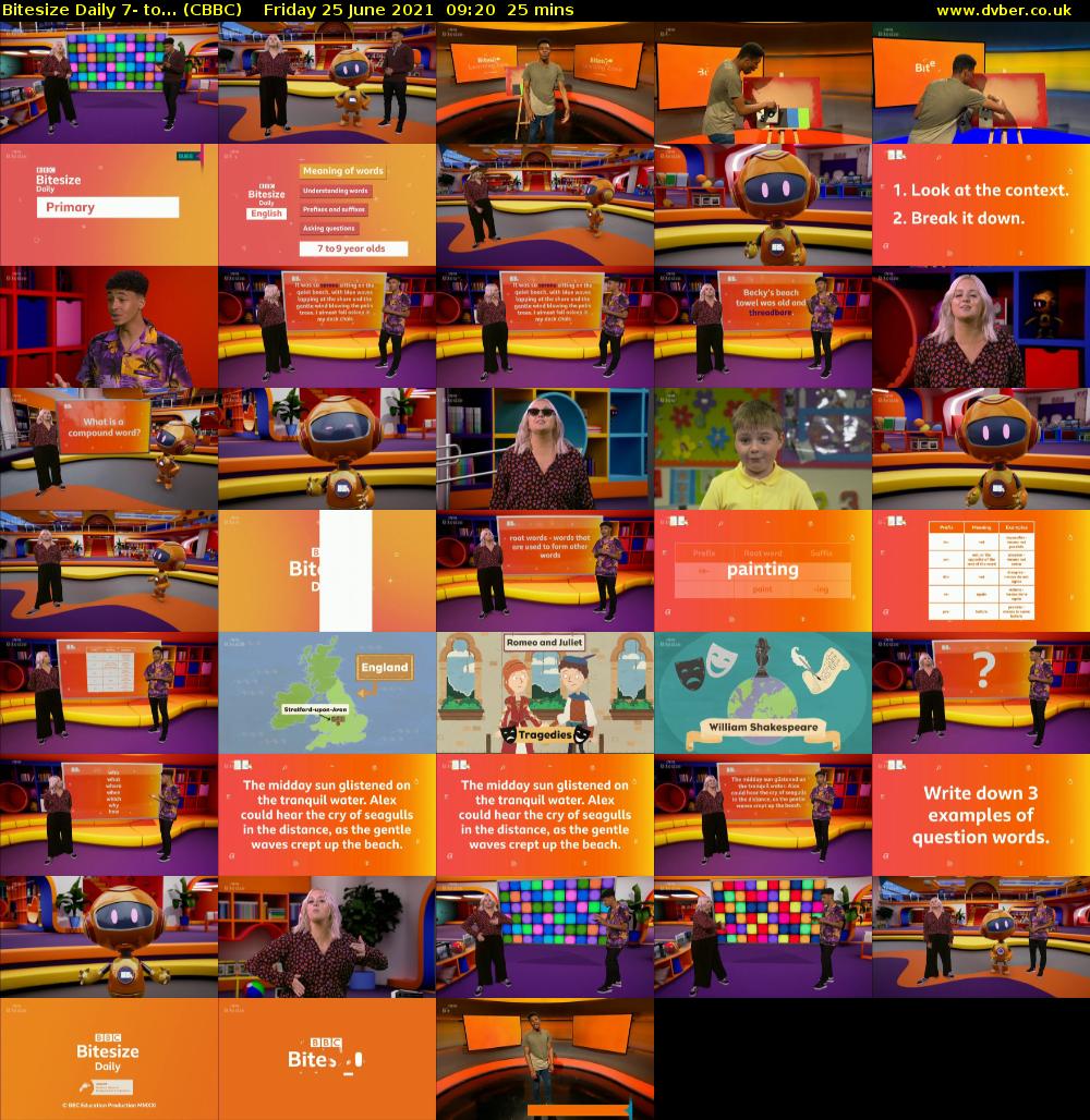 Bitesize Daily 7- to... (CBBC) Friday 25 June 2021 09:20 - 09:45