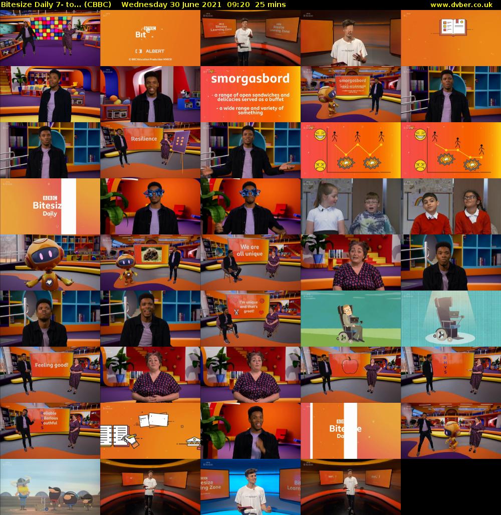 Bitesize Daily 7- to... (CBBC) Wednesday 30 June 2021 09:20 - 09:45