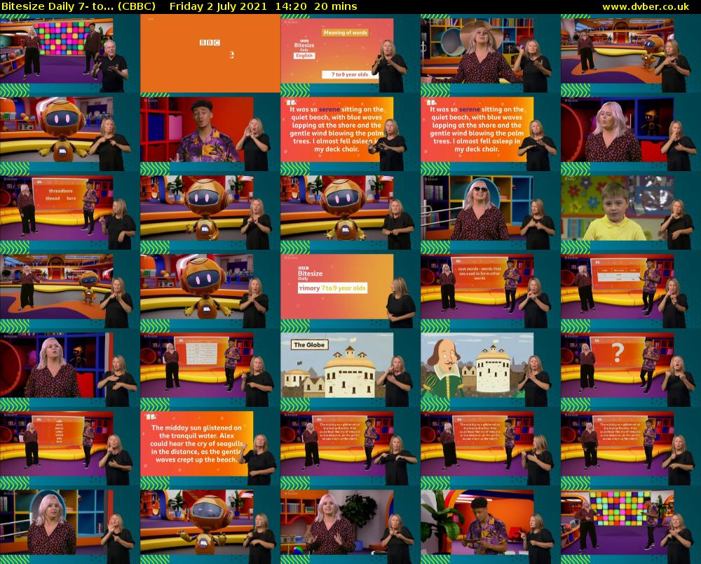 Bitesize Daily 7- to... (CBBC) Friday 2 July 2021 14:20 - 14:40