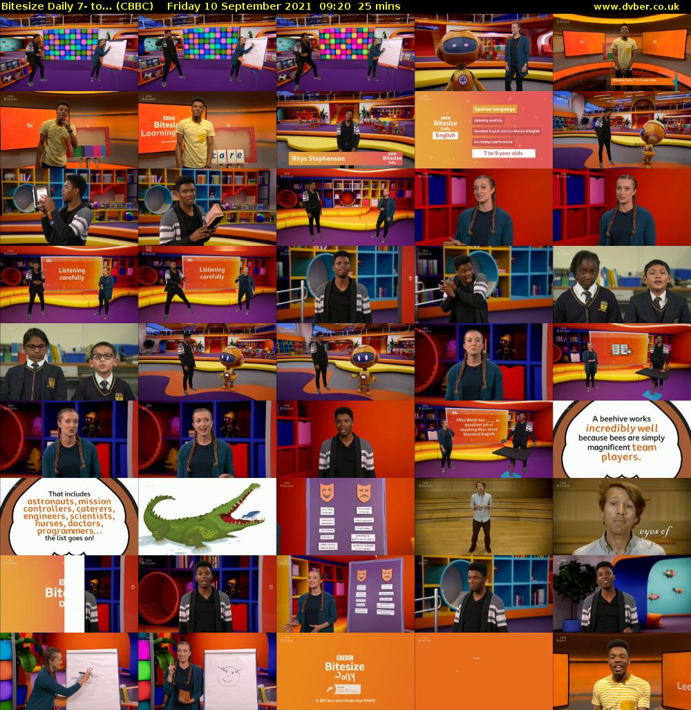 Bitesize Daily 7- to... (CBBC) Friday 10 September 2021 09:20 - 09:45
