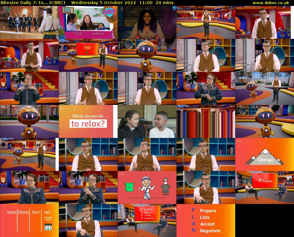 Bitesize Daily 7- to... (CBBC) Wednesday 5 October 2022 11:00 - 11:20