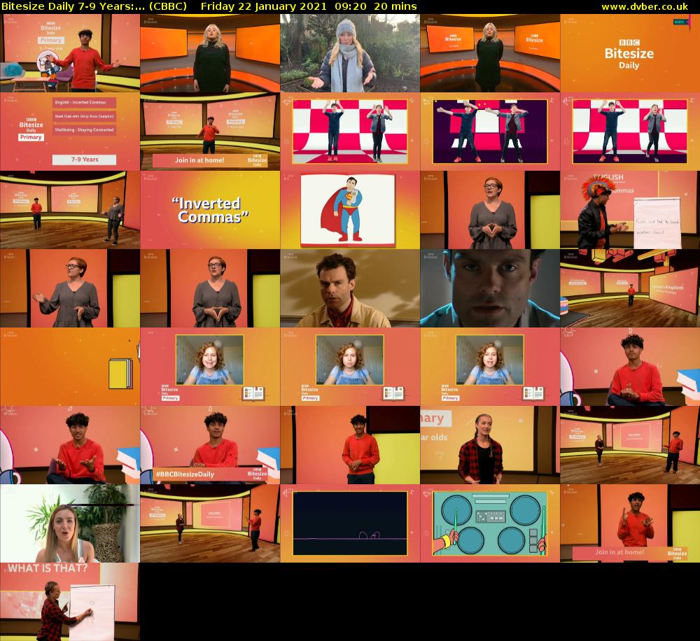 Bitesize Daily 7-9 years:... (CBBC) Friday 22 January 2021 09:20 - 09:40