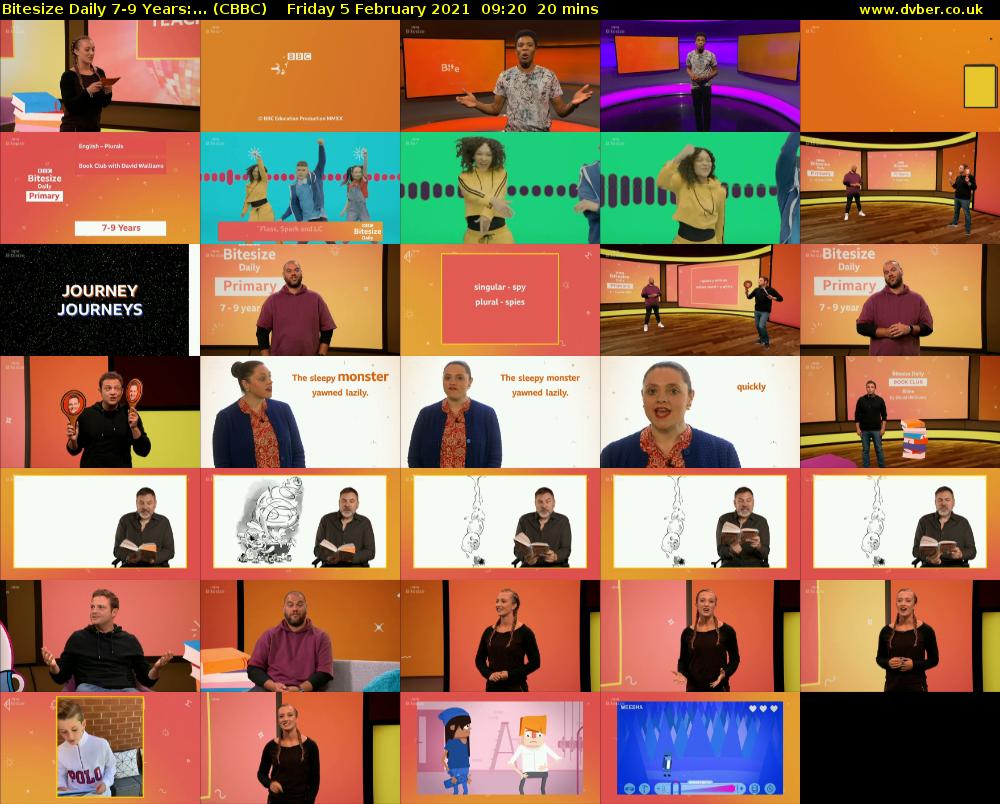 Bitesize Daily 7-9 years:... (CBBC) Friday 5 February 2021 09:20 - 09:40