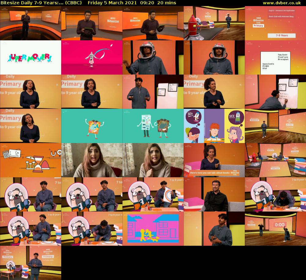 Bitesize Daily 7-9 years:... (CBBC) Friday 5 March 2021 09:20 - 09:40