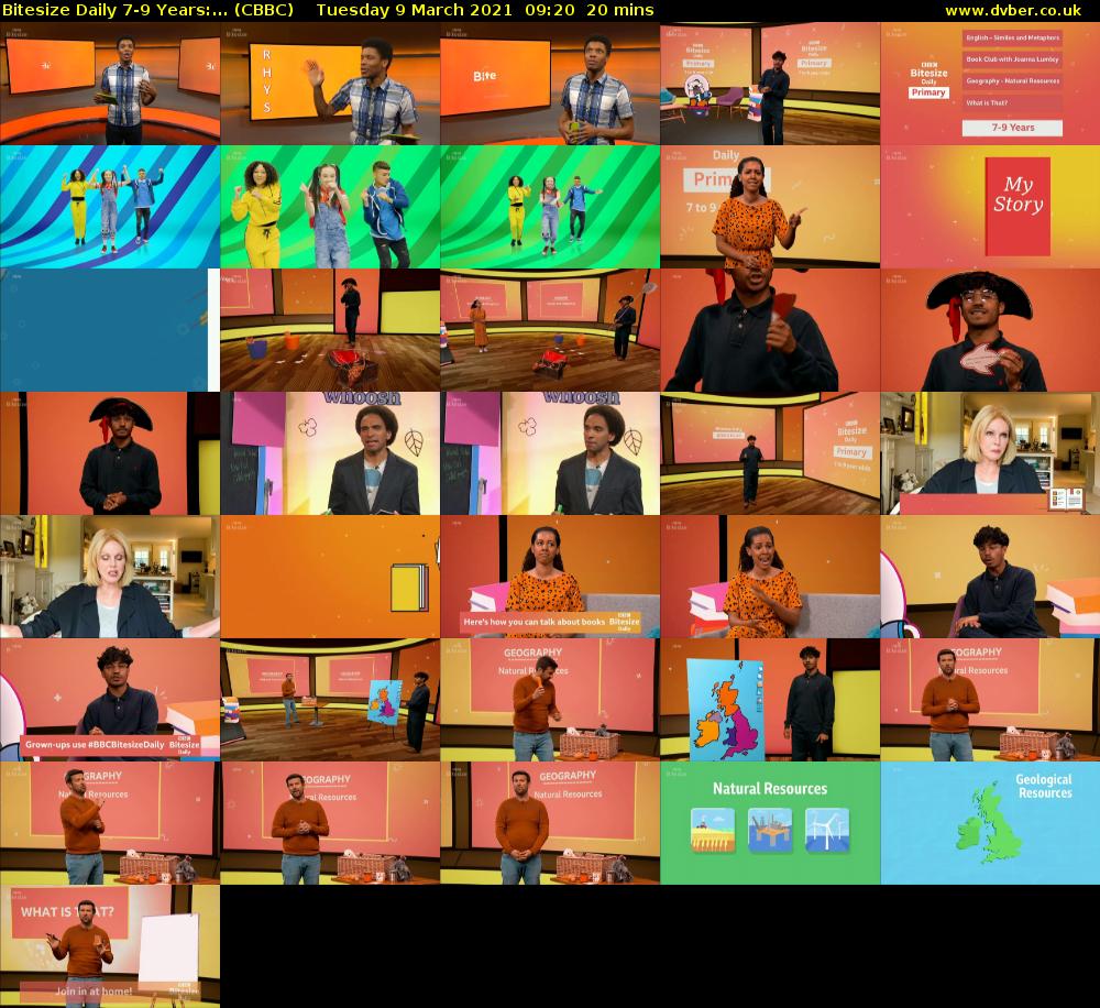 Bitesize Daily 7-9 years:... (CBBC) Tuesday 9 March 2021 09:20 - 09:40