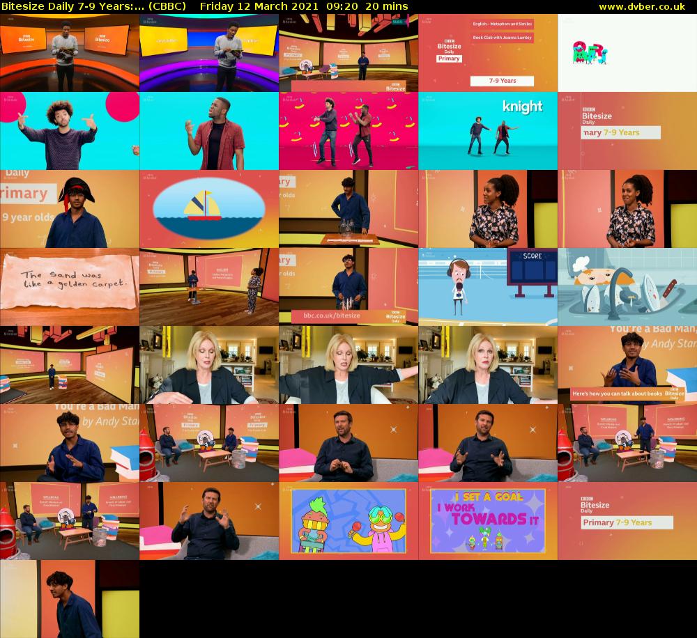 Bitesize Daily 7-9 years:... (CBBC) Friday 12 March 2021 09:20 - 09:40