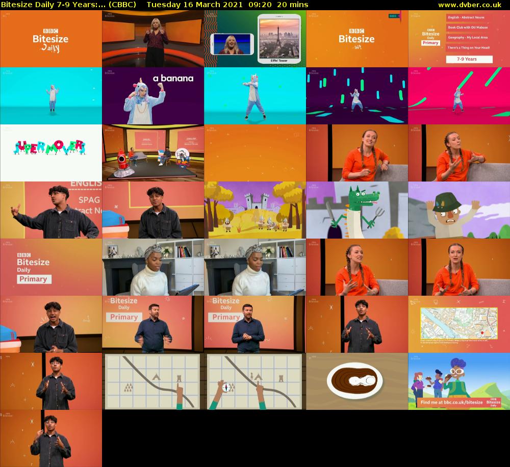 Bitesize Daily 7-9 years:... (CBBC) Tuesday 16 March 2021 09:20 - 09:40