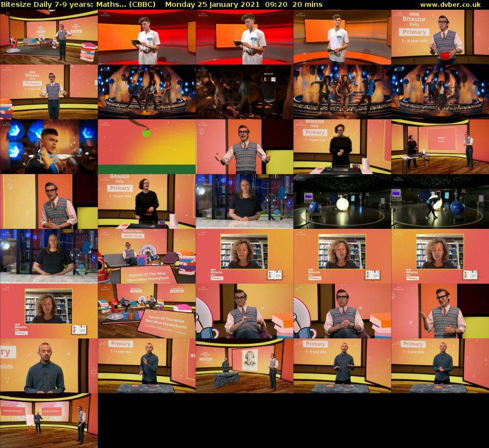 Bitesize Daily 7-9 years: Maths... (CBBC) Monday 25 January 2021 09:20 - 09:40