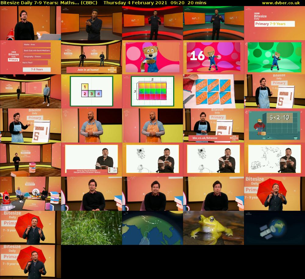 Bitesize Daily 7-9 years: Maths... (CBBC) Thursday 4 February 2021 09:20 - 09:40