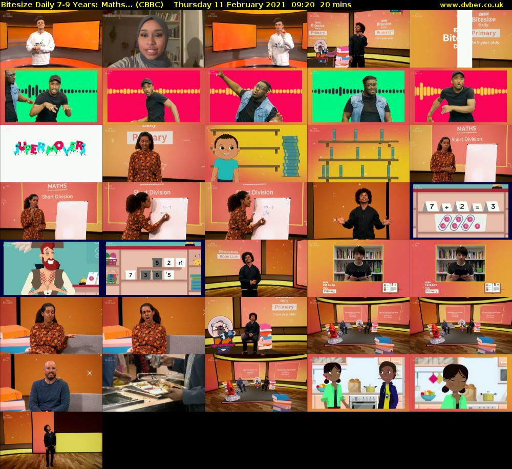Bitesize Daily 7-9 years: Maths... (CBBC) Thursday 11 February 2021 09:20 - 09:40