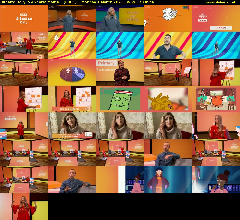 Bitesize Daily 7-9 years: Maths... (CBBC) Monday 1 March 2021 09:20 - 09:40