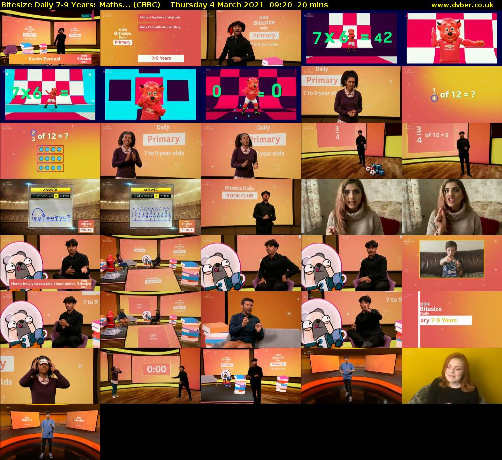 Bitesize Daily 7-9 years: Maths... (CBBC) Thursday 4 March 2021 09:20 - 09:40