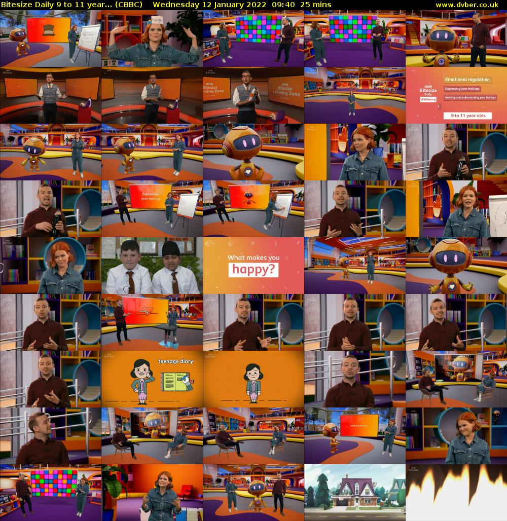 Bitesize Daily 9 to 11 year... (CBBC) Wednesday 12 January 2022 09:40 - 10:05
