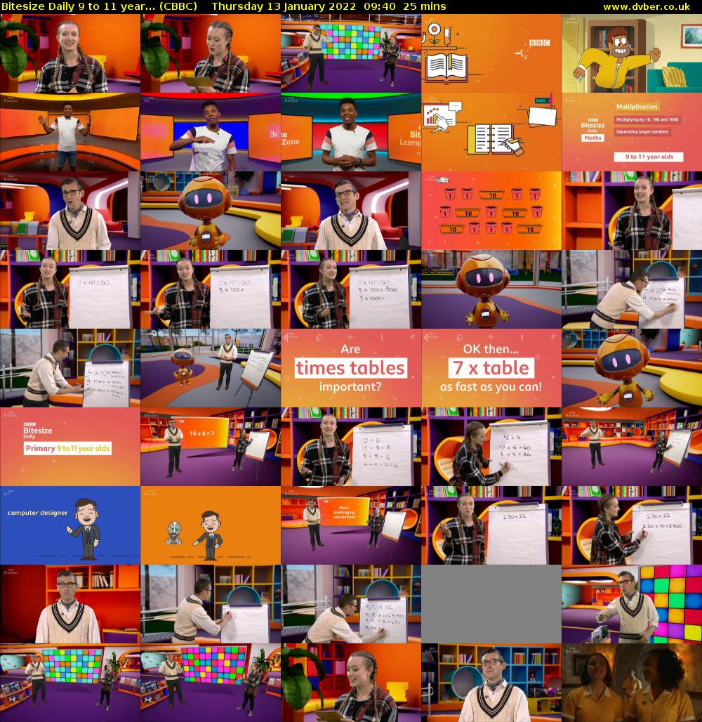 Bitesize Daily 9 to 11 year... (CBBC) Thursday 13 January 2022 09:40 - 10:05