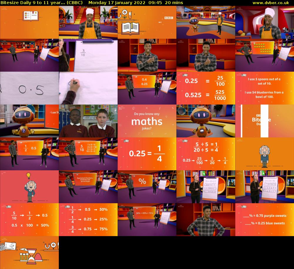 Bitesize Daily 9 to 11 year... (CBBC) Monday 17 January 2022 09:45 - 10:05