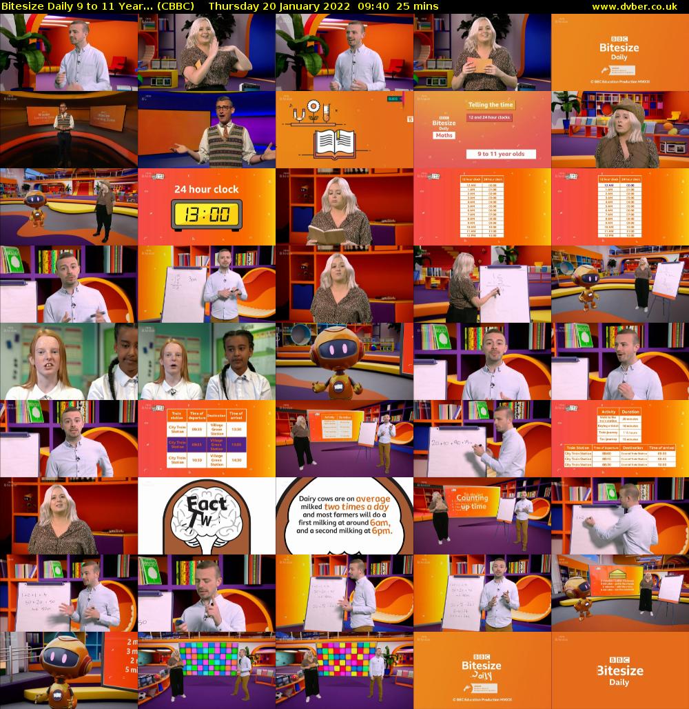 Bitesize Daily 9 to 11 year... (CBBC) Thursday 20 January 2022 09:40 - 10:05