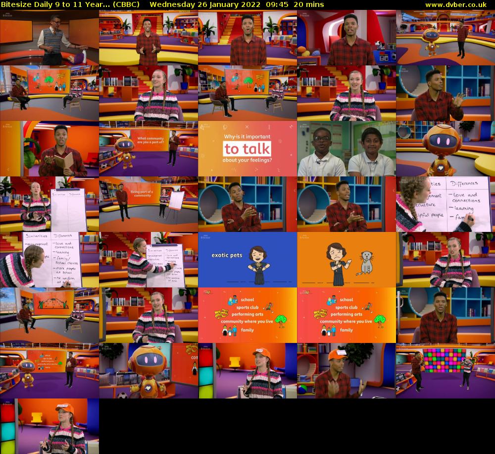 Bitesize Daily 9 to 11 year... (CBBC) Wednesday 26 January 2022 09:45 - 10:05