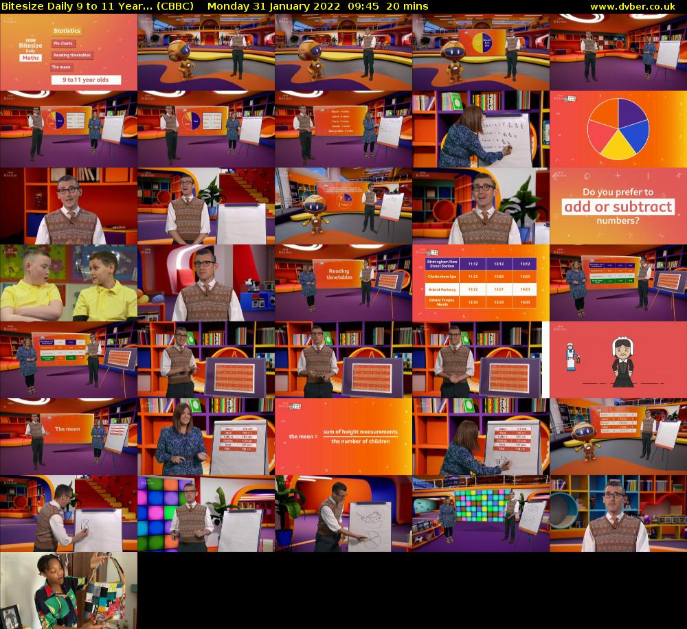 Bitesize Daily 9 to 11 year... (CBBC) Monday 31 January 2022 09:45 - 10:05