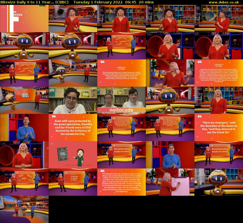 Bitesize Daily 9 to 11 year... (CBBC) Tuesday 1 February 2022 09:45 - 10:05